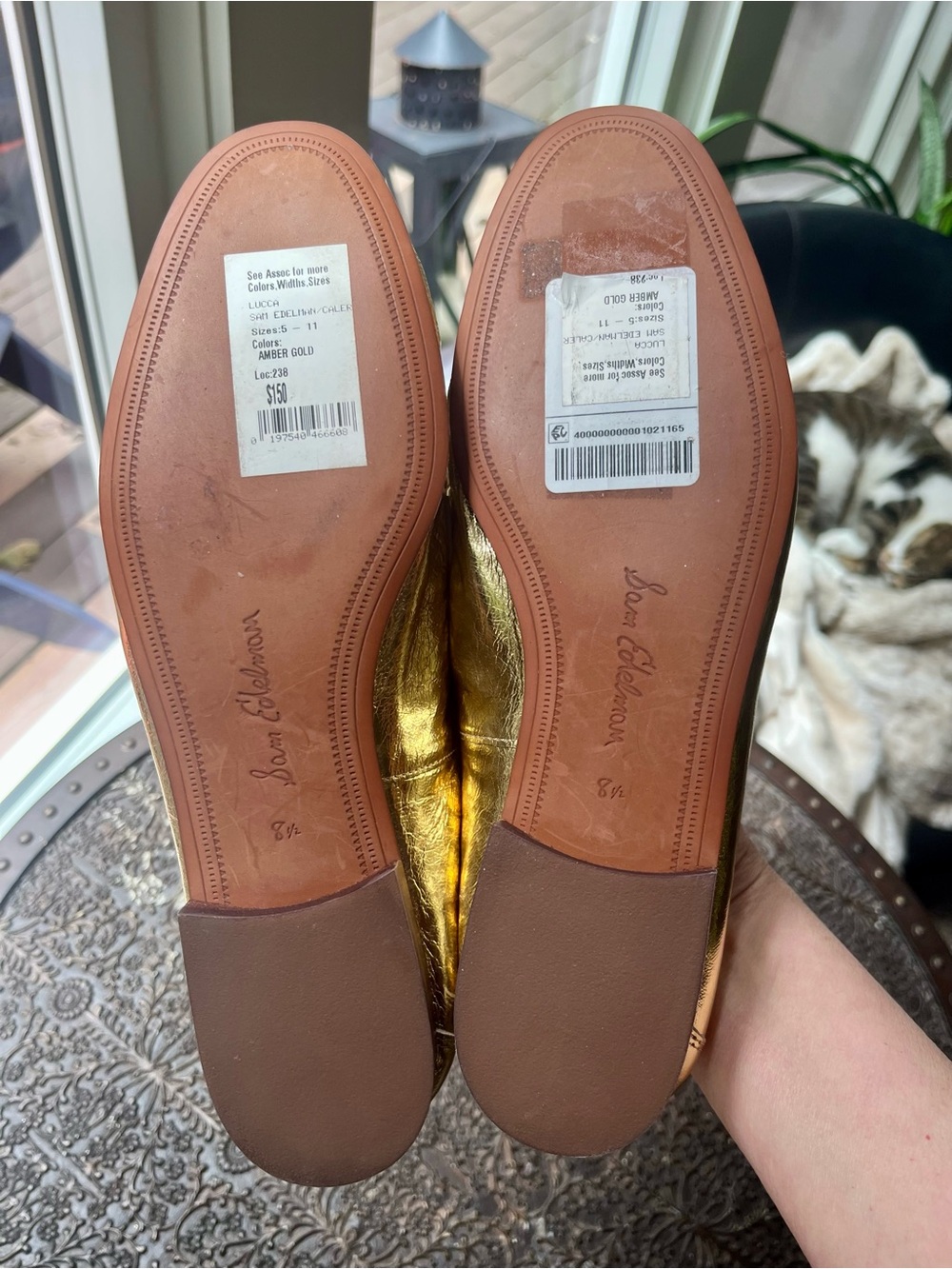 SAM EDELMAN LUCCA BIT LOAFERS IN AMBER GOLD 8.5 - Picture 11 of 11
